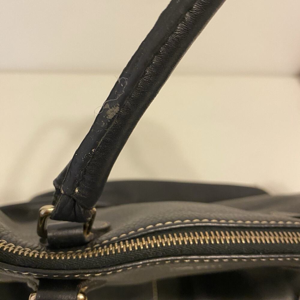 VTG 90s Dooney & Bourke BlackPebble Leather ToteBag Crossbody GoldTone Hardware - Picture 13 of 15